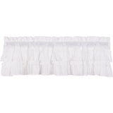 Muslin Ruffled Bleached White Valance