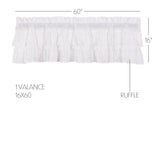 Muslin Ruffled Bleached White Valance