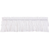 Muslin Ruffled Bleached White Valance