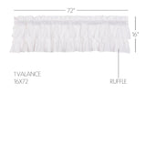 Muslin Ruffled Bleached White Valance