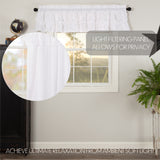 Muslin Ruffled Bleached White Valance