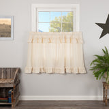 Muslin Ruffled Unbleached Natural Ruffled Tiers - Lange General Store