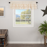 Muslin Ruffled Unbleached Natural Valance - Lange General Store