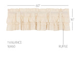 Muslin Ruffled Unbleached Natural Valance