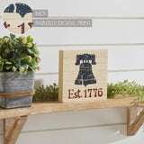 My Country Blue Liberty Bell Est 1776 Block Sign-Lange General Store