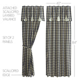 My Country Navy & Khaki Long Panel Curtains-Lange General Store