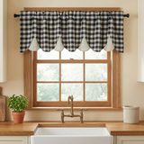 My Country Navy Layered Valance in a country kitchen