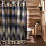 My Country Navy & Khaki Shower Curtain-Lange General Store