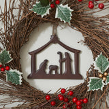 Nativity Scene Ornament Dark Finish