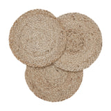 Natural Braided 8" Trivet Set of 3-Lange General Store