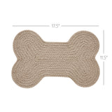 Natural Dog Bone Braided Waterproof Rug Mat – Bone Shape Pet Rug – Waterproof Recycled PET