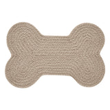 Natural Dog Bone Braided Waterproof Rug Mat – Small – Neutral Pet Bowl Mat – Natural Tan