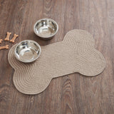 Natural Dog Bone Braided Waterproof Rug Mat – Medium 15x23 – Natural Tan – Jute-Look Recycled PET