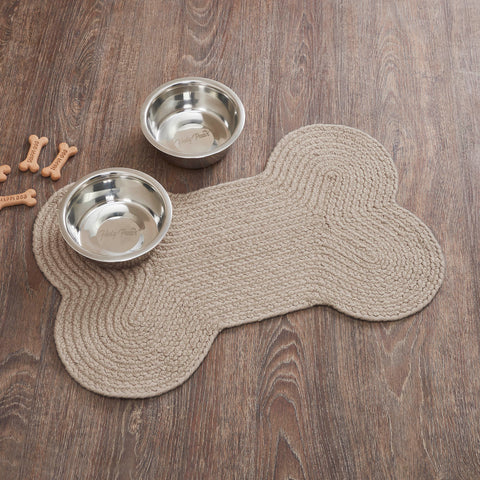 Natural Dog Bone Braided Waterproof Rug Mat – Medium 15x23 – Natural Tan – Jute-Look Recycled PET