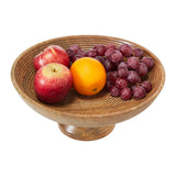 Natural Ribbed Wooden Bowl-Lange General Store