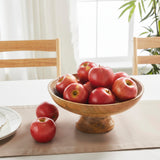Natural Ribbed Wooden Bowl-Lange General Store