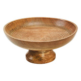 Natural Ribbed Wooden Bowl-Lange General Store