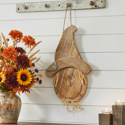 Natural Wooden Scarecrow Wall Hanging-Lange General Store