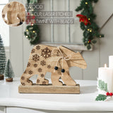 Natural Wooden Snowflake Bears-Lange General Store