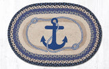 Navy Anchor Braided Rug-Lange General Store