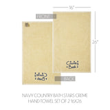 Navy Country Bath Stars Towels & Washcloths-Lange General Store