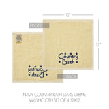 Navy Country Bath Stars Towels & Washcloths-Lange General Store