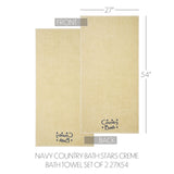Navy Country Bath Stars Towels & Washcloths-Lange General Store