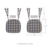 Navy & Khaki Check Chair Pad-Lange General Store