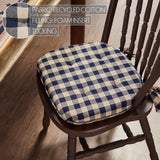 Navy & Khaki Check Chair Pad-Lange General Store