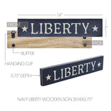 Navy Liberty Wooden Sign-Lange General Store