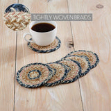 Navy Rose Braided Coasters-Lange General Store