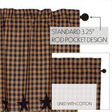 Navy Star Swag Curtains-Lange General Store