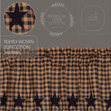 Navy Star Tier Curtains 36"-Lange General Store