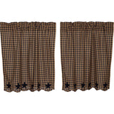 Navy Star Tier Curtains 36"-Lange General Store