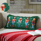 Nutcracker Green Fringed Pillow-Lange General Store