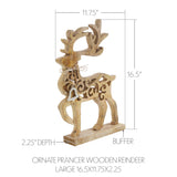 Ornate Prancer Wooden Reindeer-Lange General Store