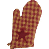 Oven Mitt - Burgundy Star-Lange General Store