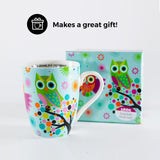 Owls On Tree Boxed Ceramic Mug-Lange General Store