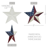 Painted Metal American Flag Theme Stars-Lange General Store