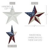 Painted Metal American Flag Theme Stars-Lange General Store