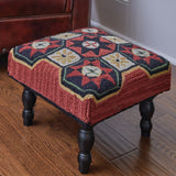 Patchwork Star Hooked Stool-Lange General Store