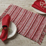 Peppermint Stripe Chindi Placemats-Lange General Store