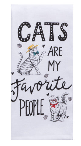 Pet Lovers Only Favorite People Cat Family Terry Towel-Lange General Store