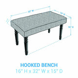 Rustic Pinecone Hooked Bench