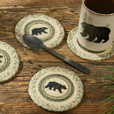 Pineview Lodge Bear Braided Coaster Set-Lange General Store