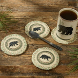 Pineview Lodge Bear Braided Coaster Set-Lange General Store