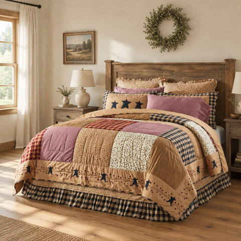 Pip Vinestar Quilt in a new farmhouse bedroom