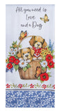 Playful Puppies Love A Dog Terry Towel-Lange General Store