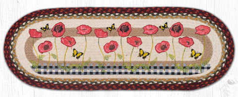 Poppies & Butterflies Braided Table Runner-Lange General Store