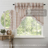 Portabella Buffalo Check Ruffled Prairie Swag Curtains-Lange General Store